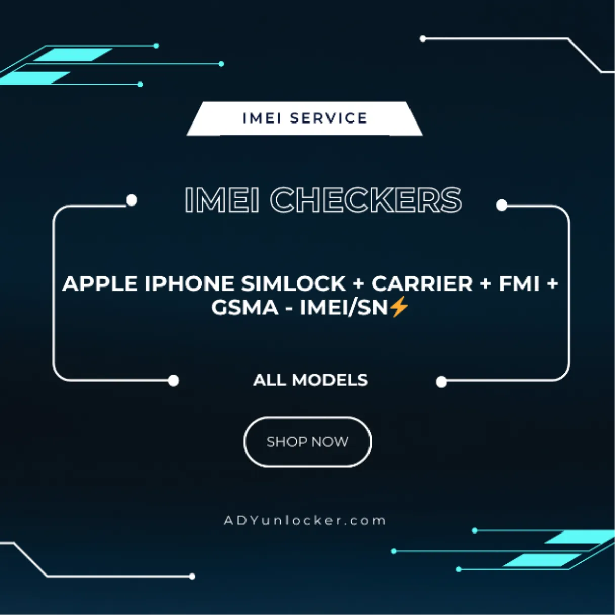 Apple iPhone SimLock + Carrier + FMI + GSMA - IMEI/SN⚡