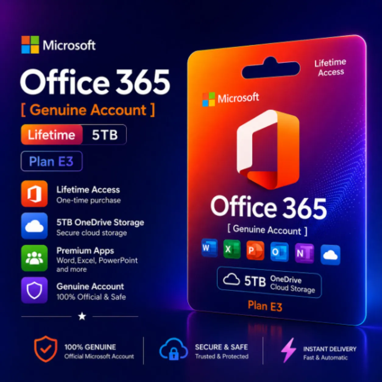 Microsoft Office 365 [ Genuine Account ] 5TB - Plan E3 ✅
