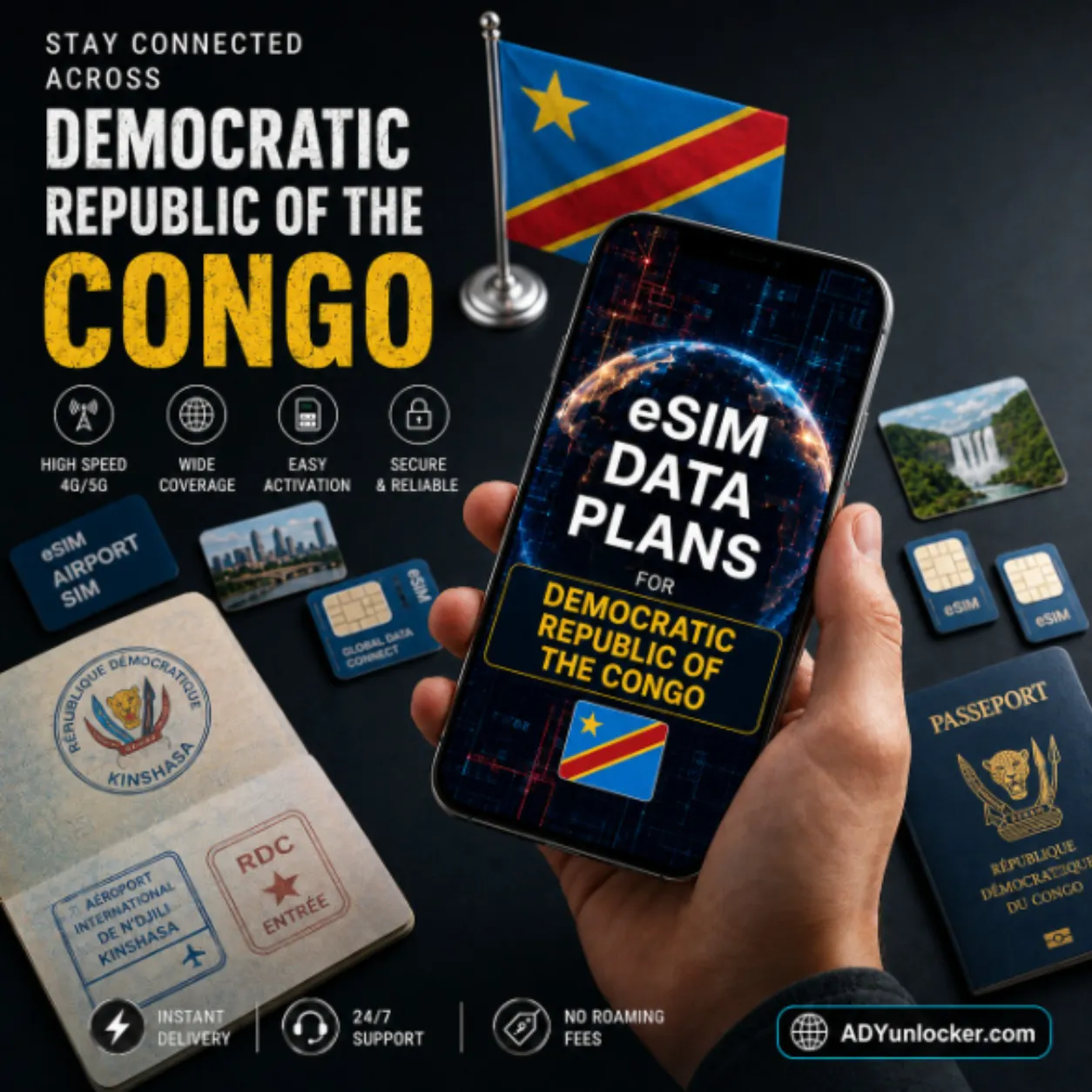 eSIM 1GB 4G Fast 1 Days (DRC)