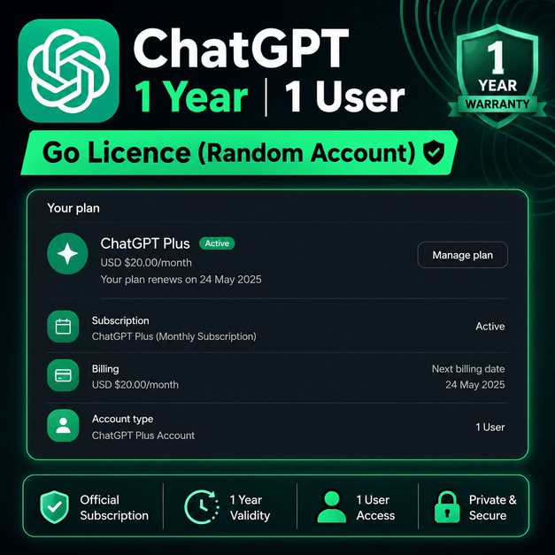 ChatGPT 1 Month Account/Email, Private | All Countries