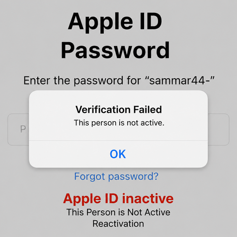 iCloud / Apple ID This Person Is Not Active Fast Service