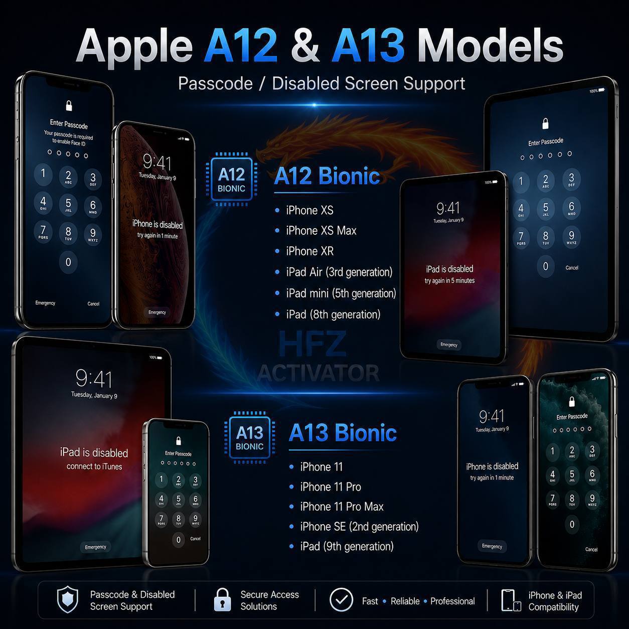 HFZ Ramdisk A12/A13 Bypass Passcode ✅