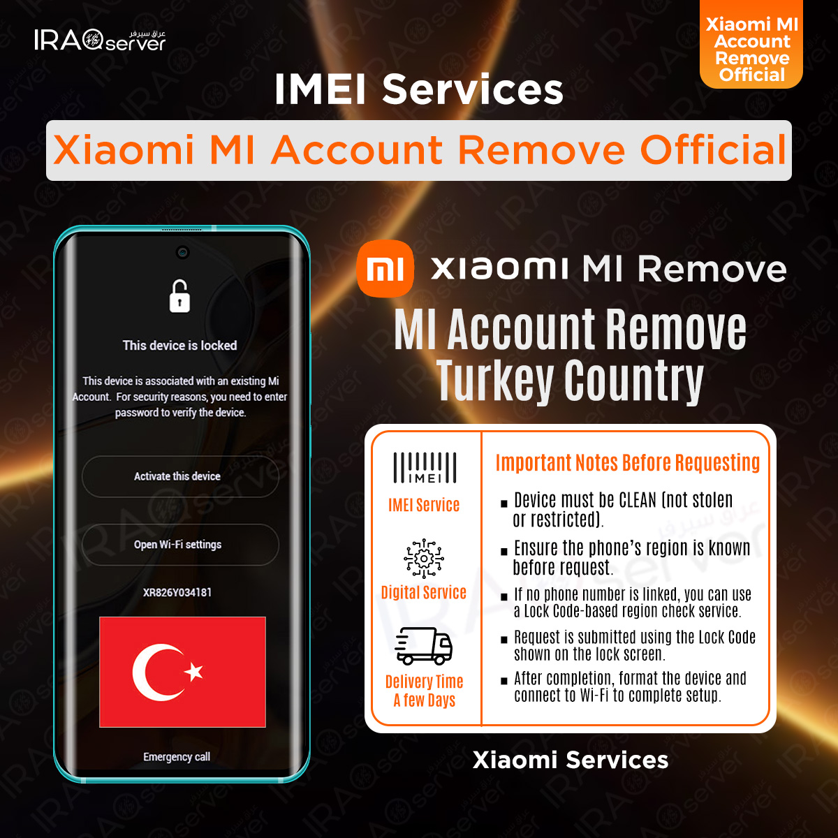 Xiaomi MI Account Remove - Turkey ( Devices Clean )