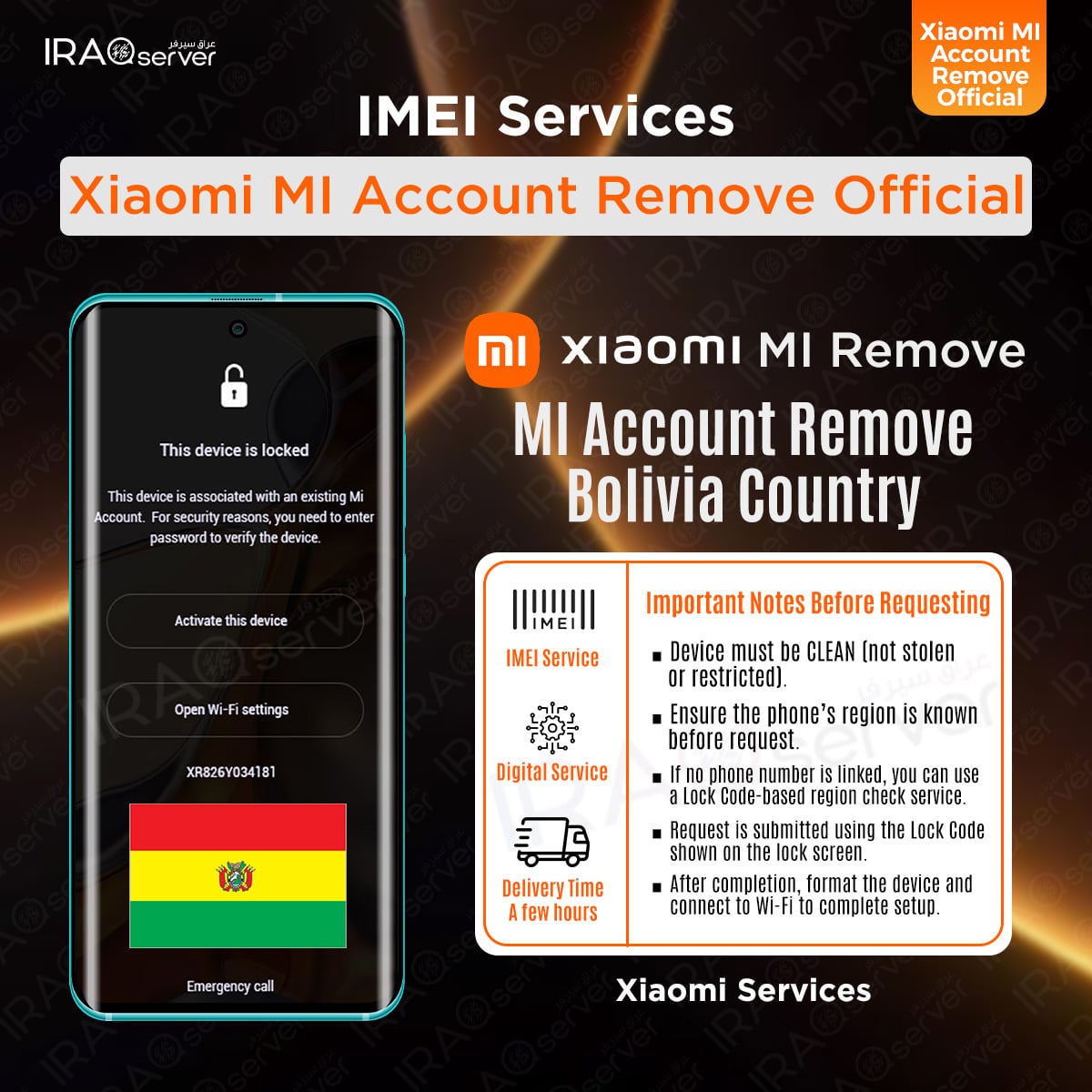 Xiaomi MI Account Remove - Bolivia ( Devices Clean )