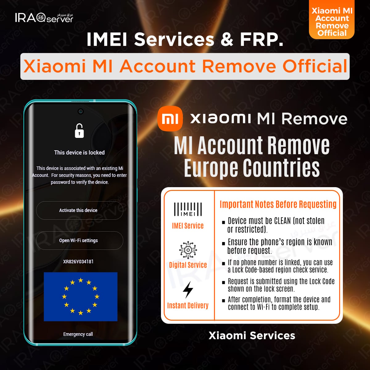 Xiaomi MI Account Remove - Europe ( Devices Clean )