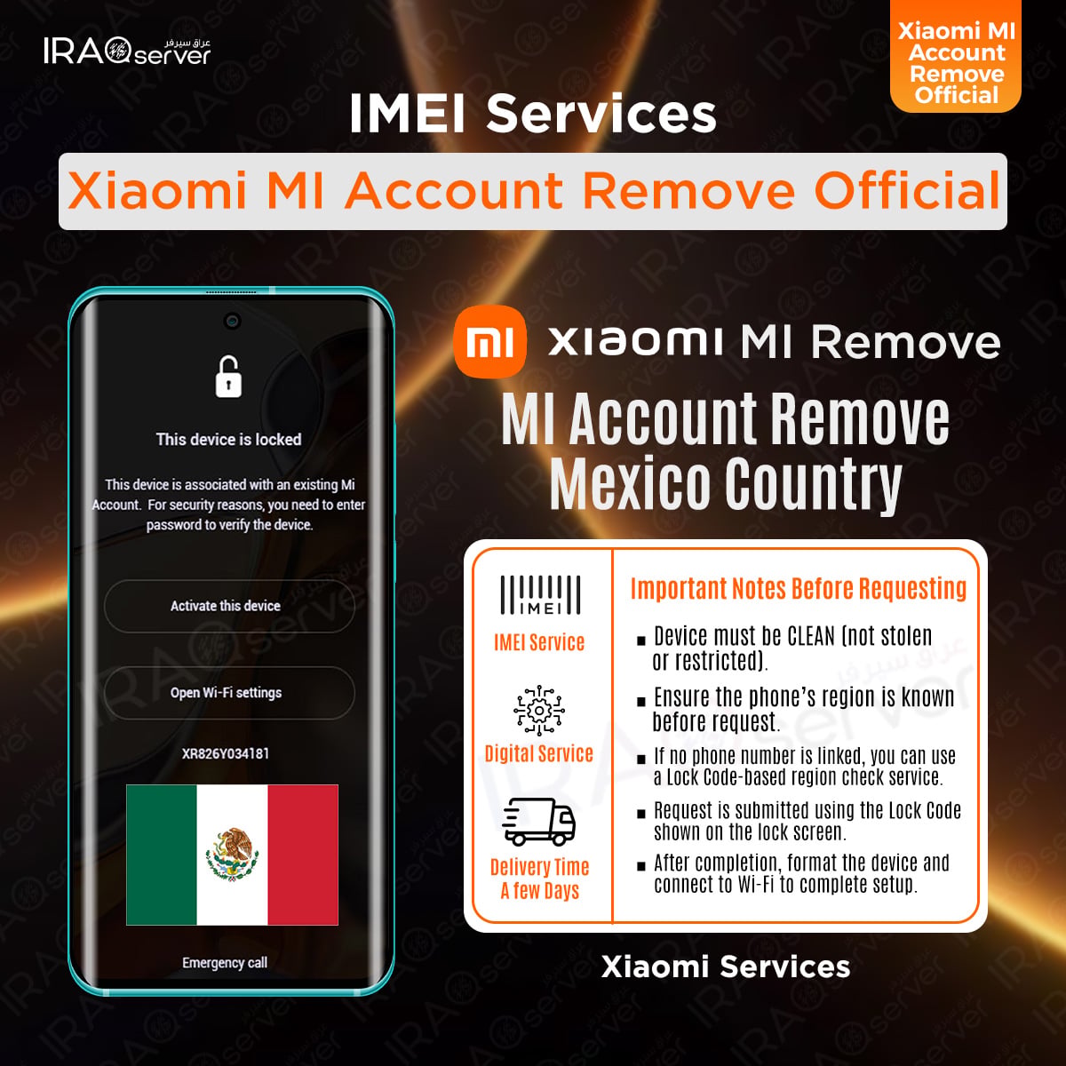 Xiaomi MI Account Remove - Mexico ( Devices Clean )
