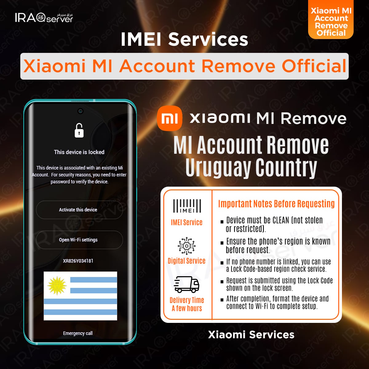Xiaomi MI Account Remove - URUGUAY ( Devices Clean )