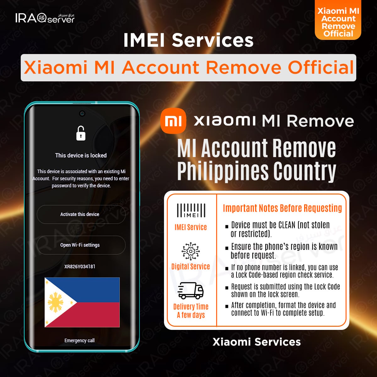 Xiaomi MI Account Remove - Philippines ( Devices Clean )