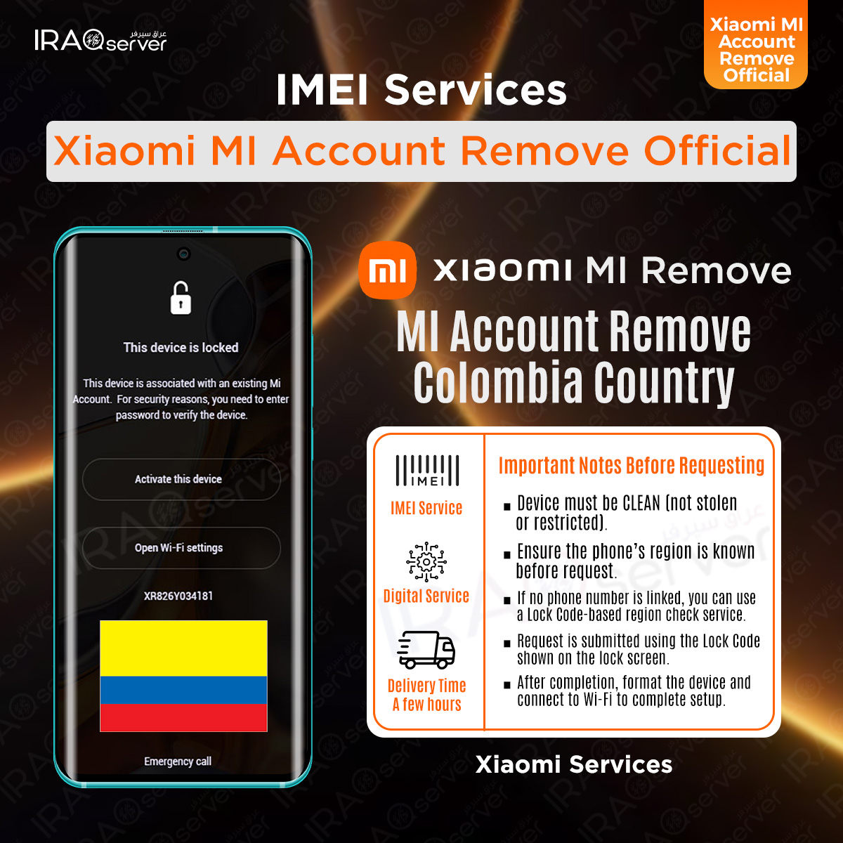 Xiaomi MI Account Remove - Colombia ( Devices Clean )