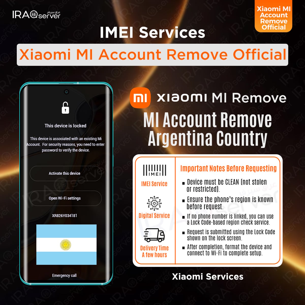 Xiaomi MI Account Remove - Argentina ( Devices Clean )