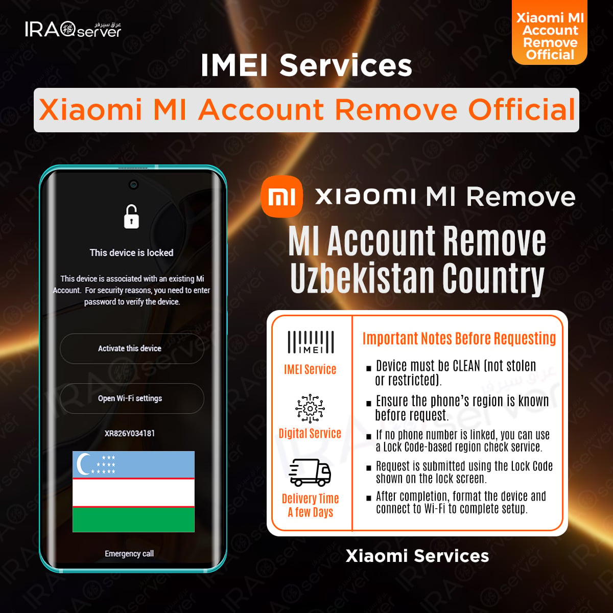 Xiaomi MI Account Remove - Uzbekistan ( Devices Clean )