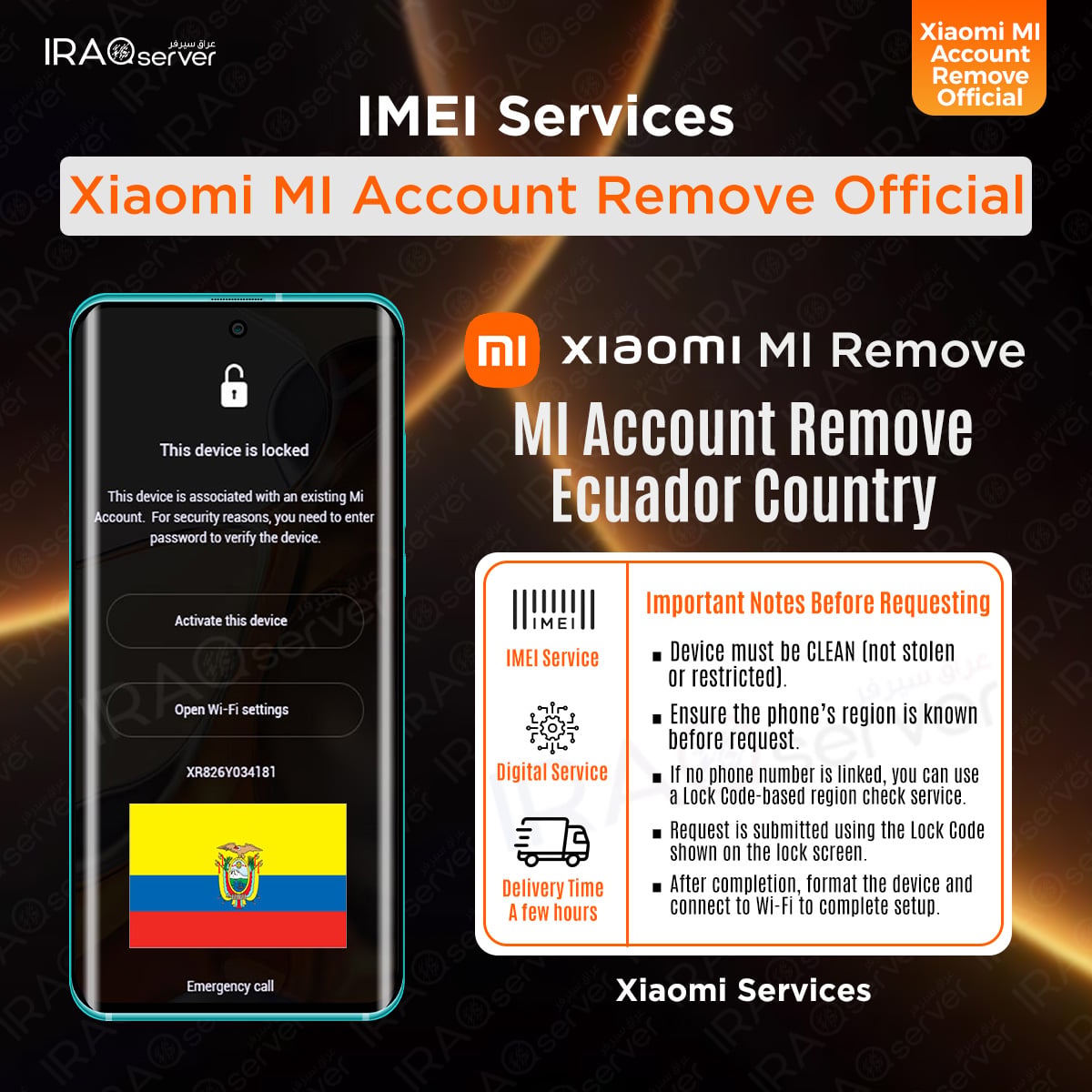 Xiaomi MI Account Remove - Ecuador ( Devices Clean )