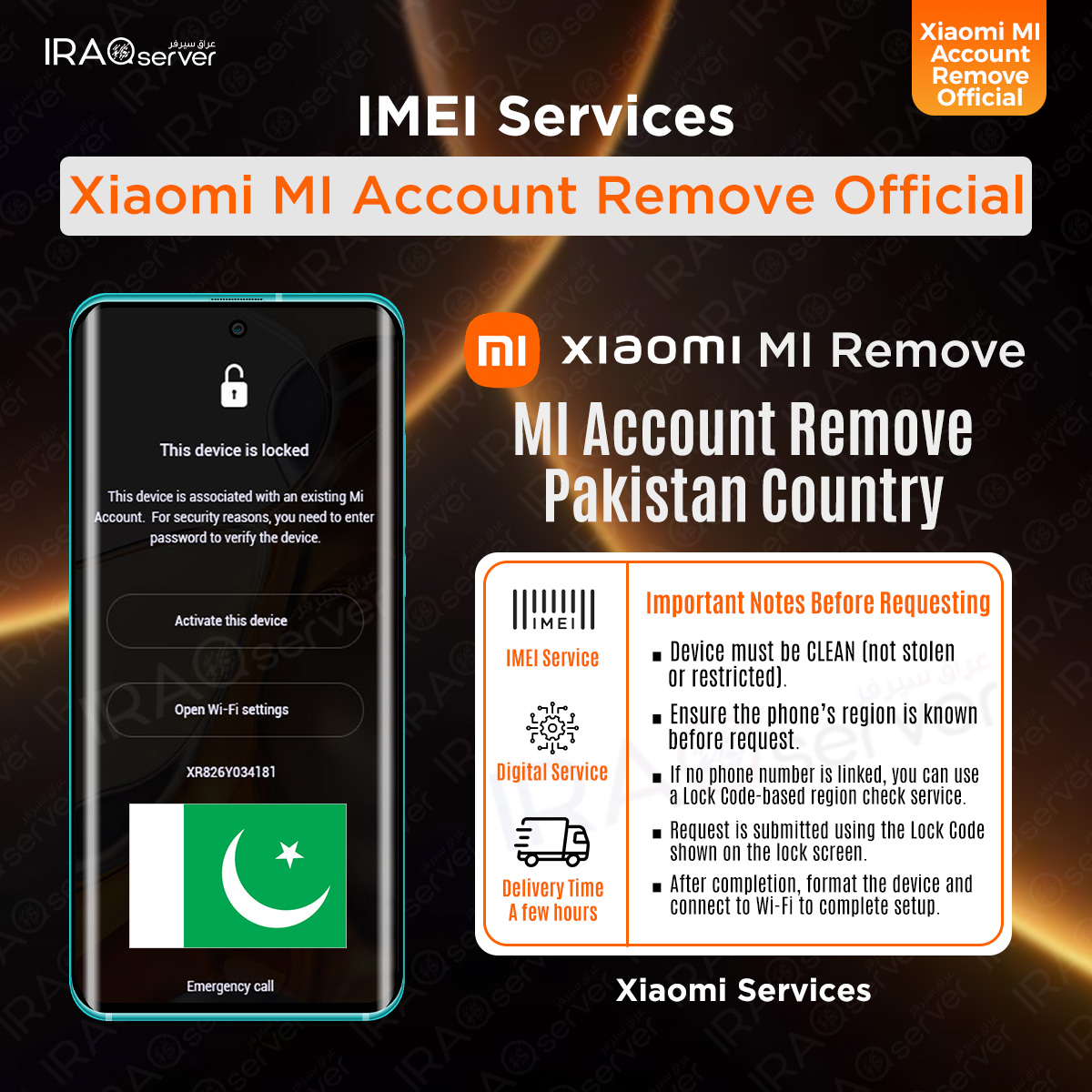 Xiaomi MI Account Remove - Pakistan ( Devices Clean )