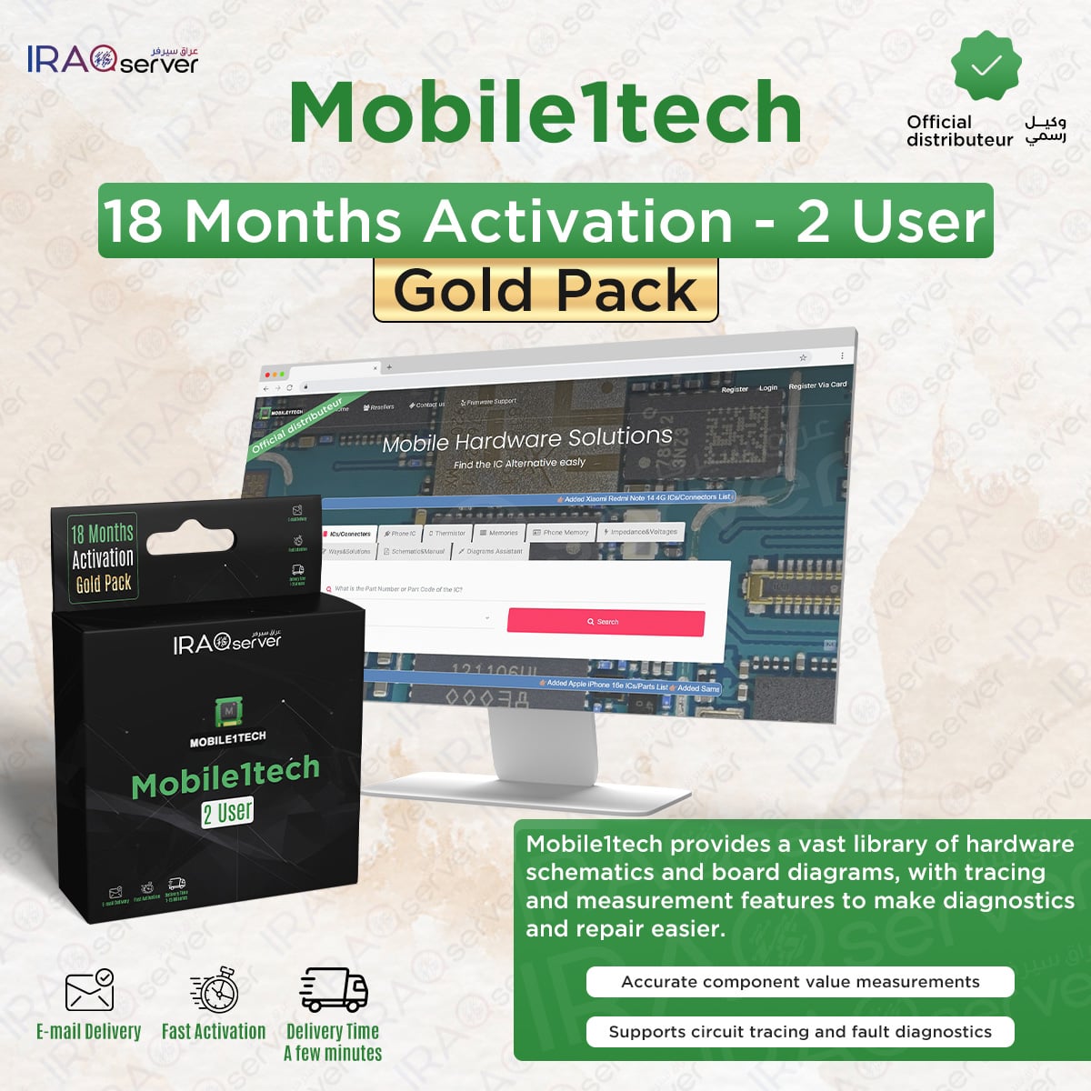 Mobile1tech Schematics Tool - 18 Months Activation - 2 PC { Gold Pack }