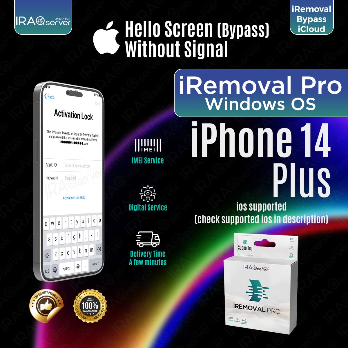iRemoval PRO Edition - iPhone 14 PLUS Hello Bypass without Signal
