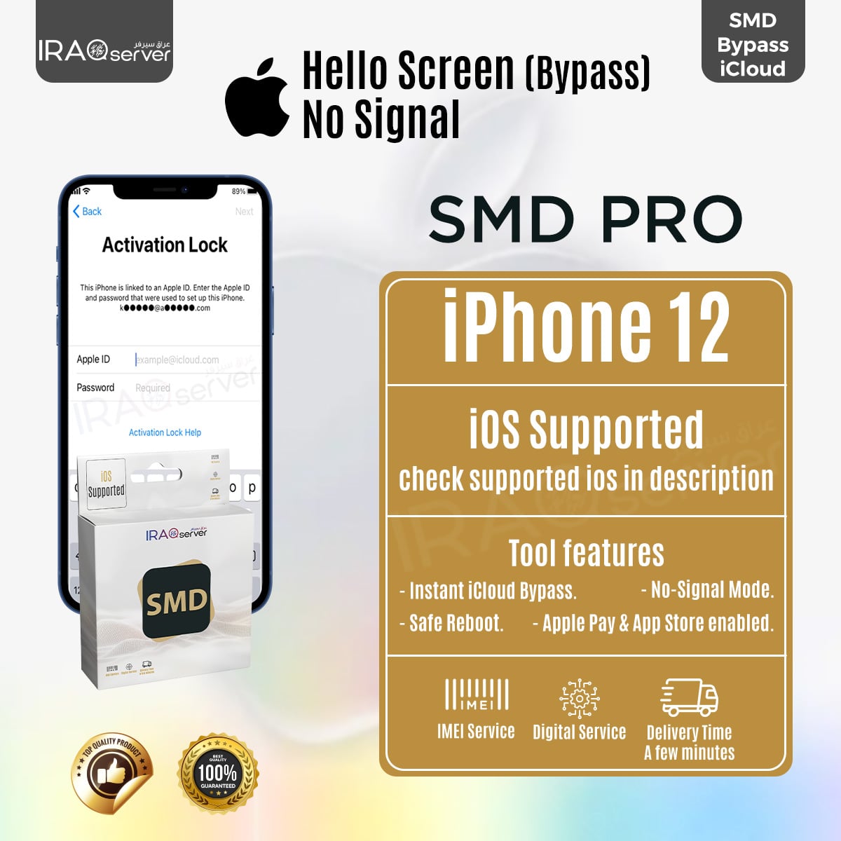 SMD Bypass iCloud iPhone 12 without Signal
