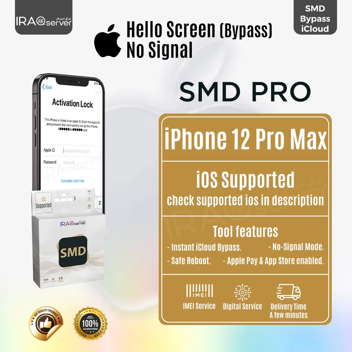 SMD Bypass iCloud iPhone 12 PRO Max without Signa