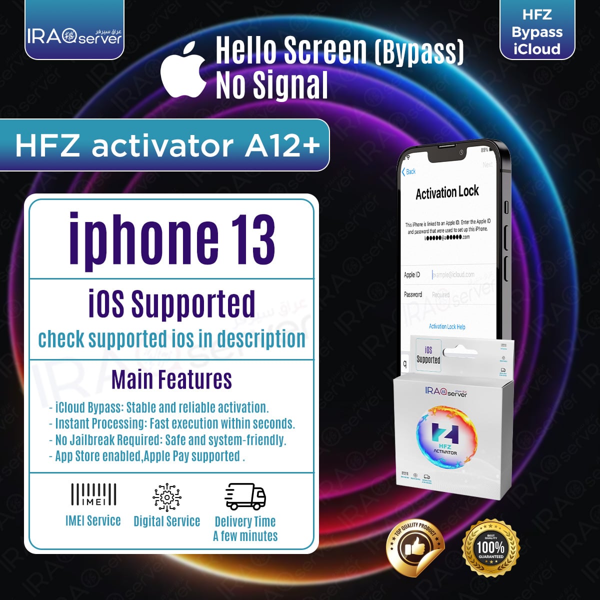 HFZ Activator Bypass iCloud iPhone 13 Hello Bypass without Signal