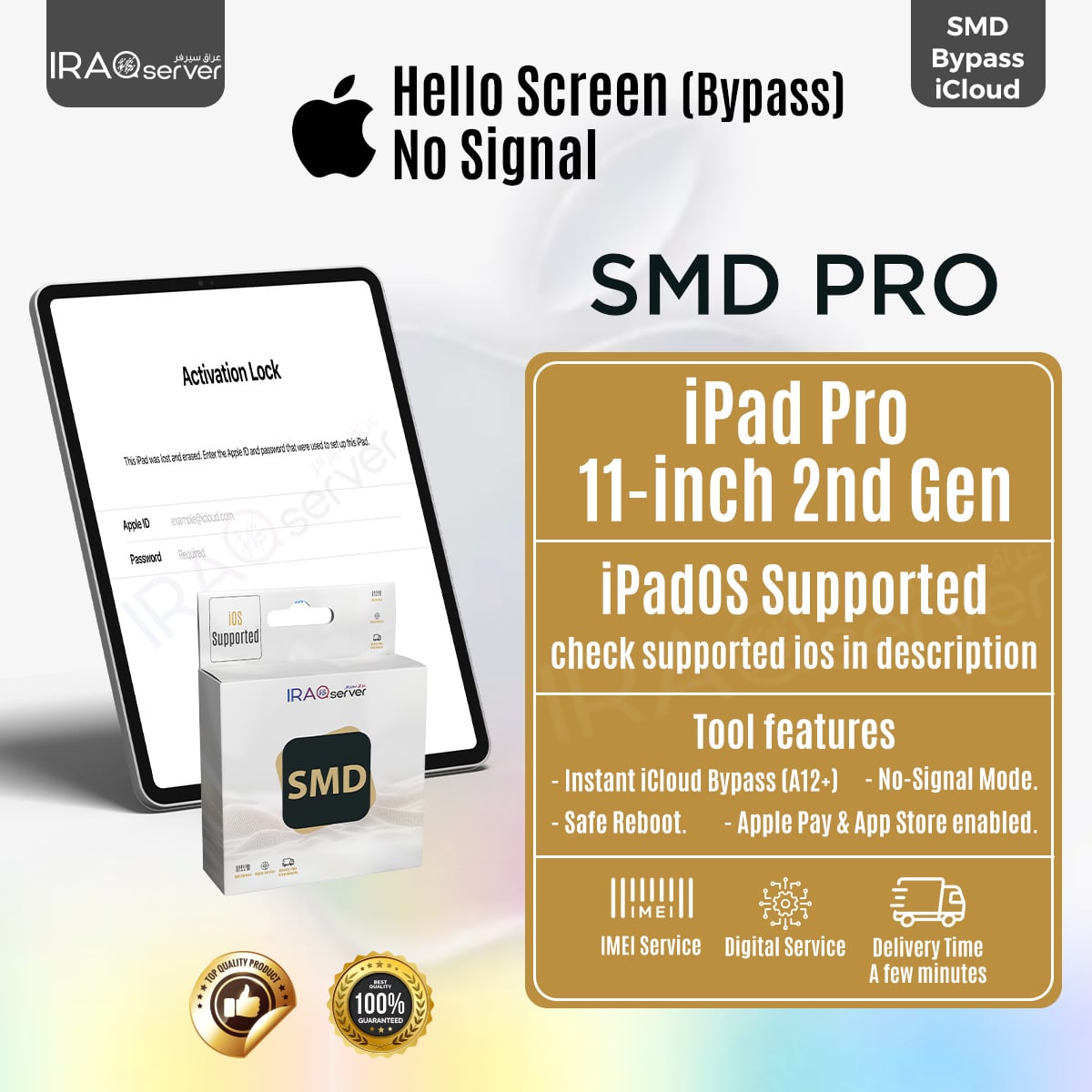 SMD Bypass iCloud iPad Pro 11-inch 2gen without Signal