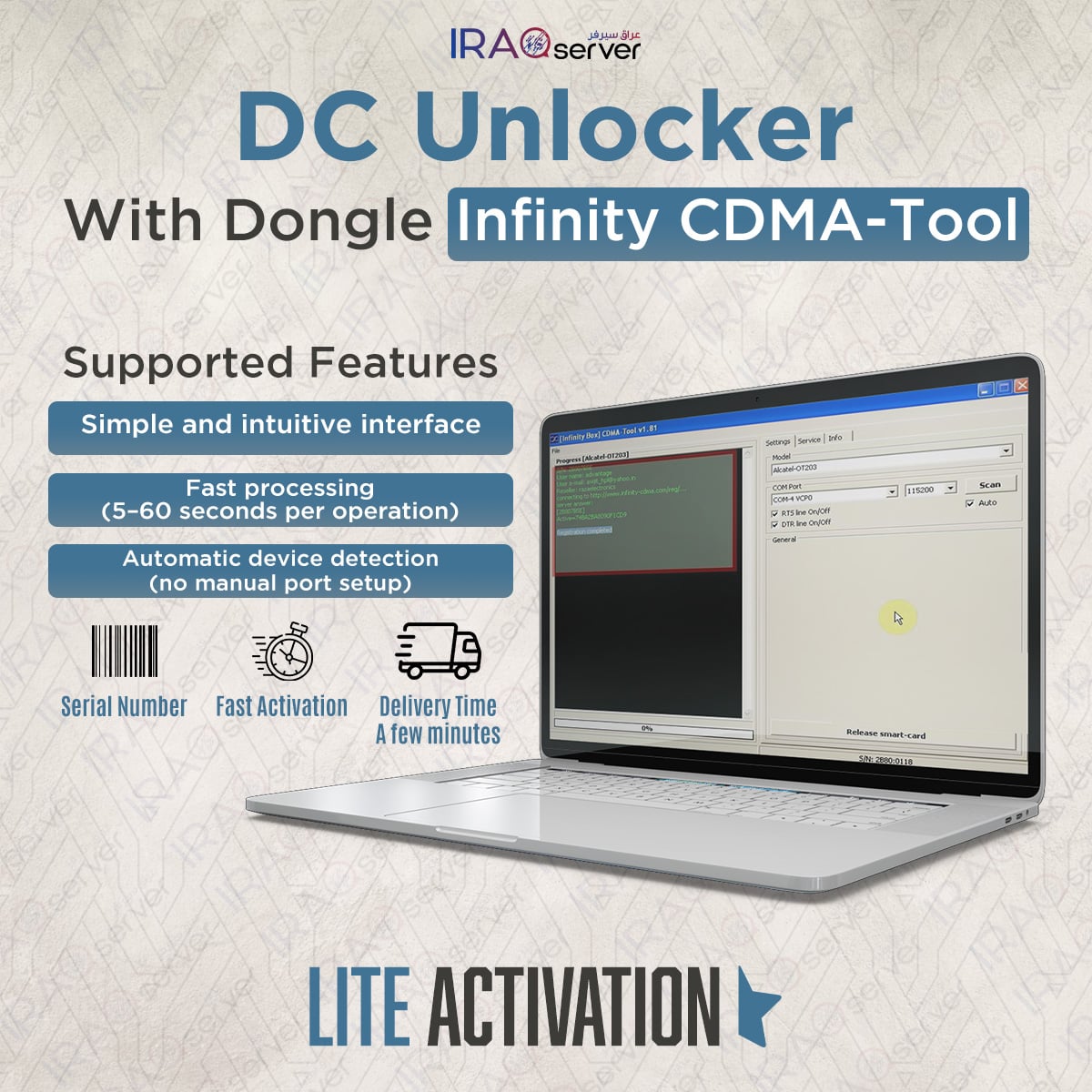 DC-Unlocker Lite Activation for Infinity CDMA-Tool