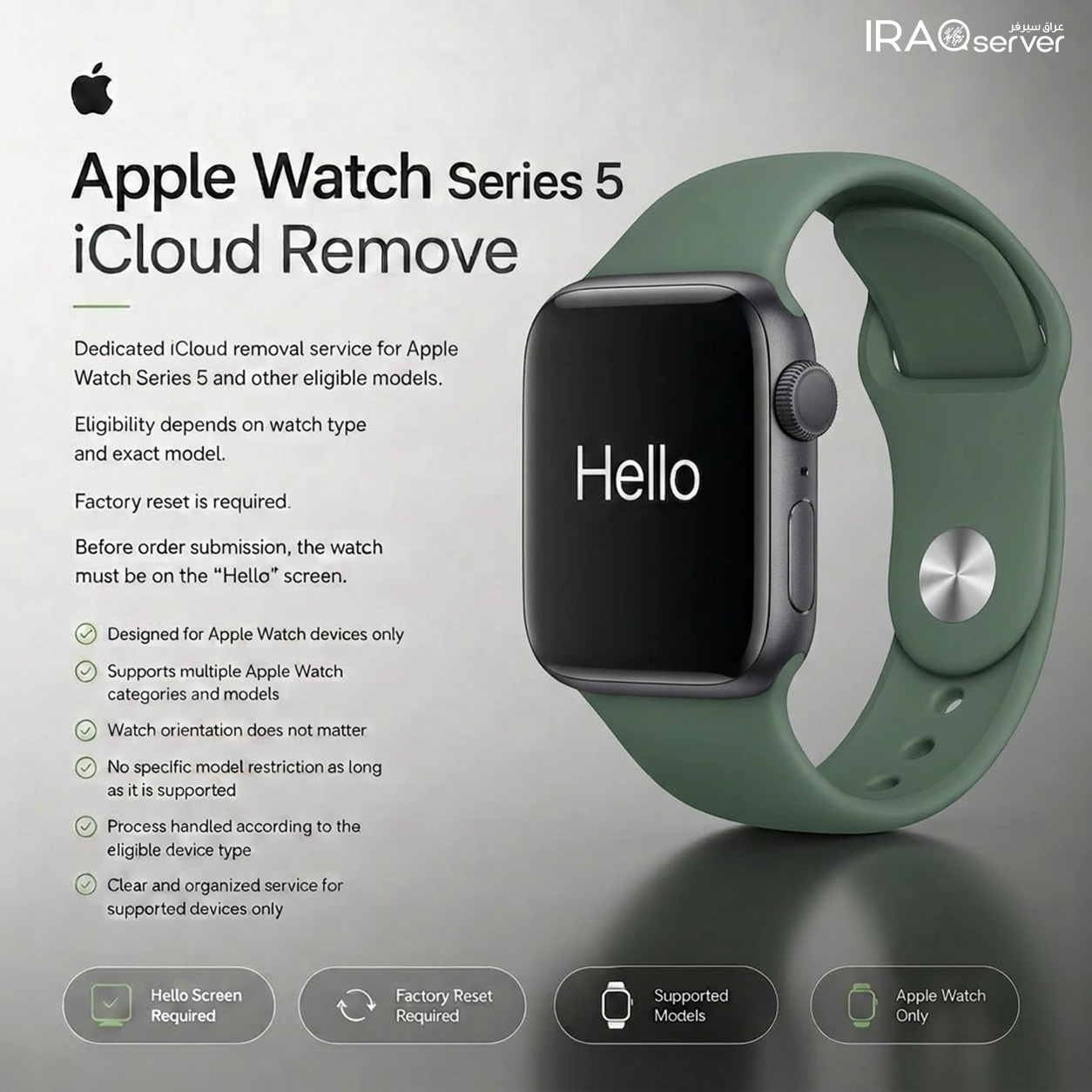 Apple Watch S5 GPS Only - iCloud Remove