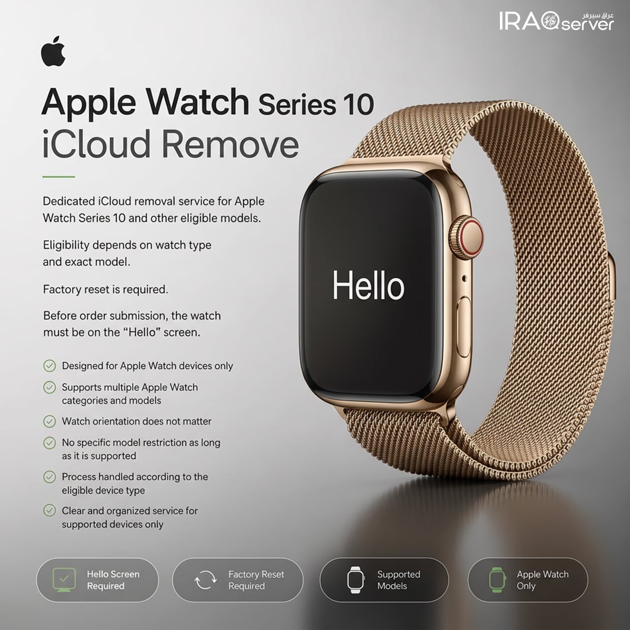 Apple Watch S10 GPS Only - iCloud Remove