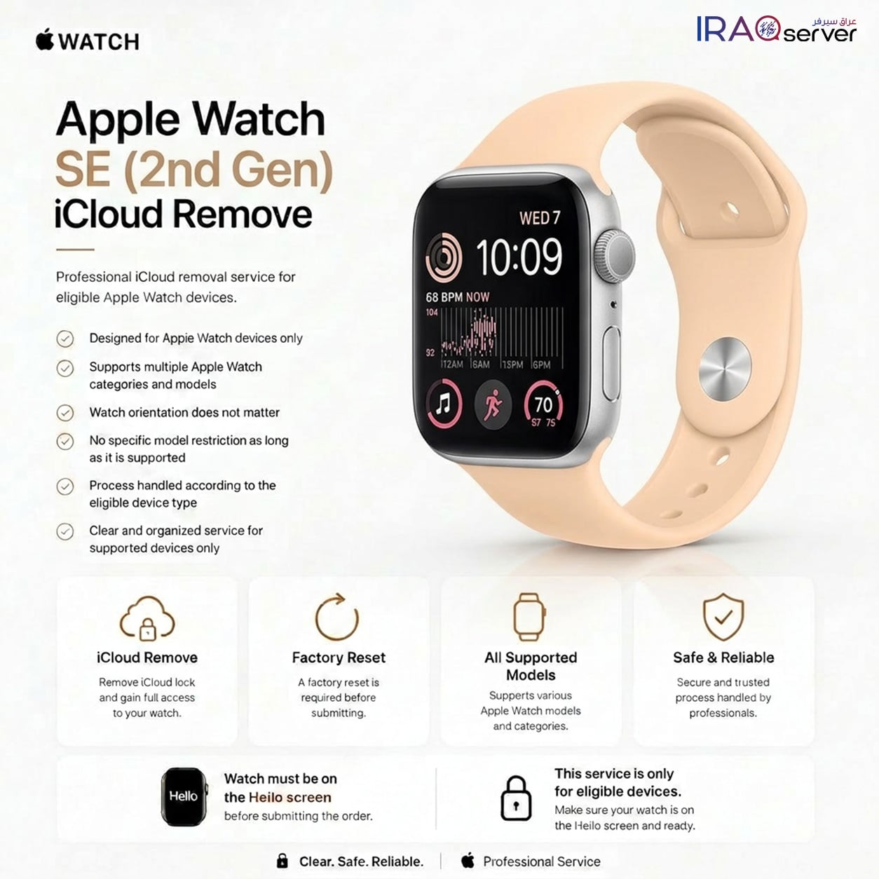 Apple Watch SE 2nd Gen GPS Only - iCloud Remove