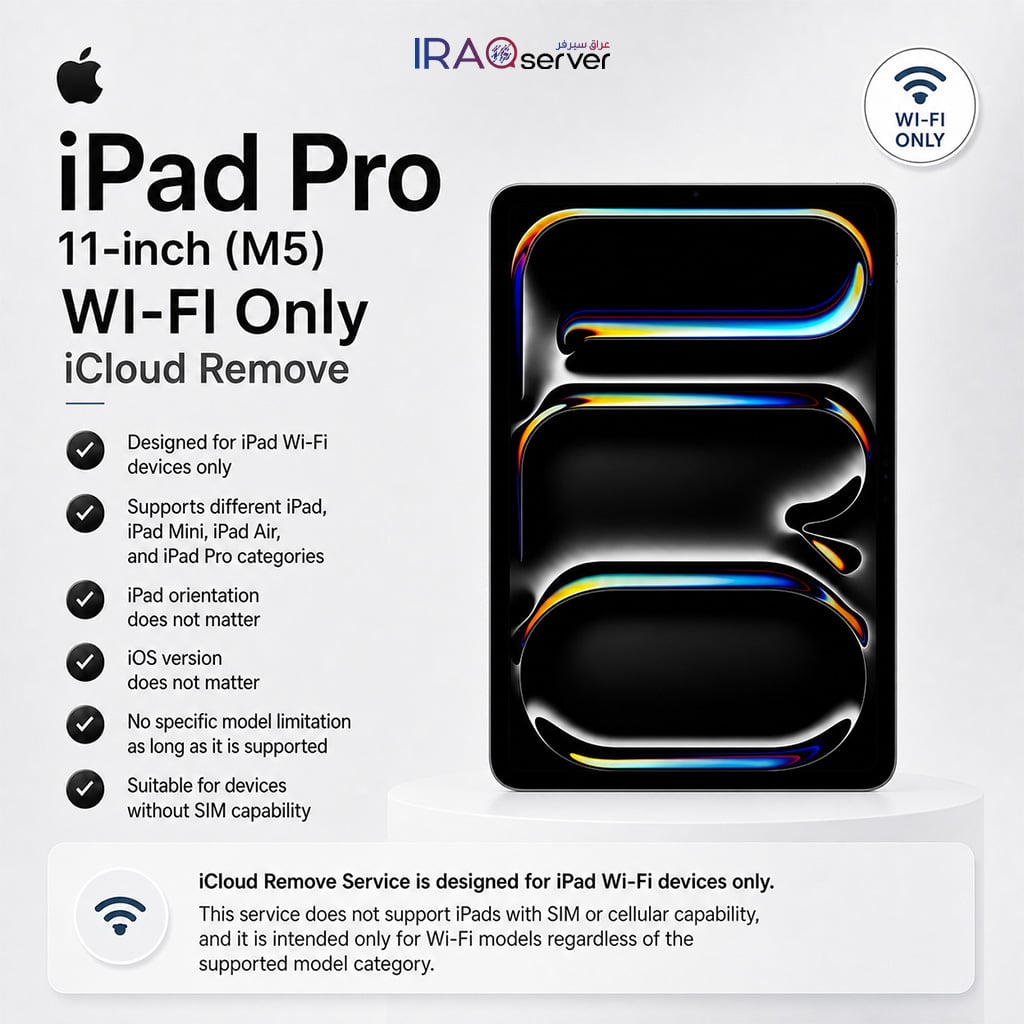 iPad Pro 11-inch M5 WI-FI Only - iCloud Remove