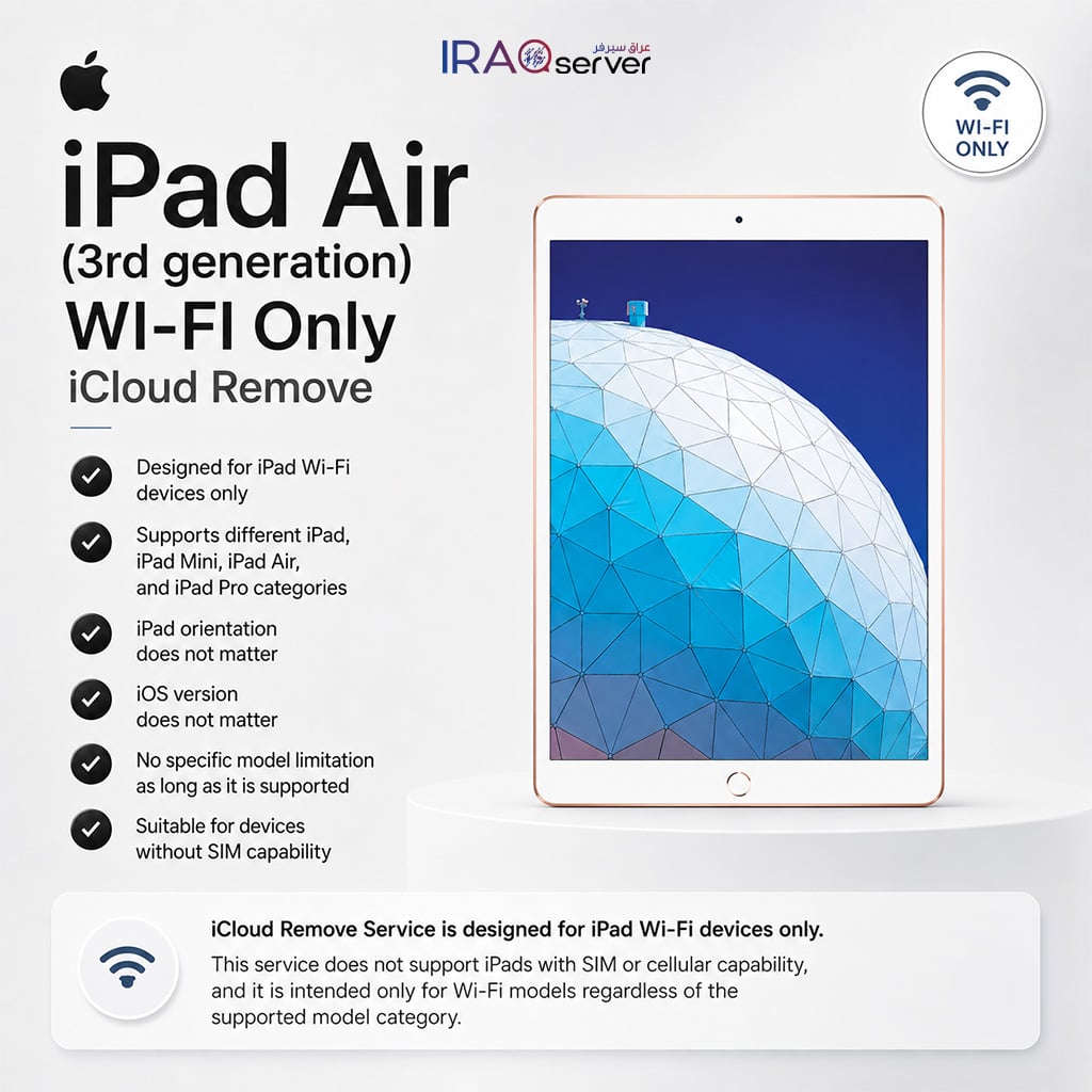 iPad Air (3rd generation) WI-FI Only - iCloud Remove