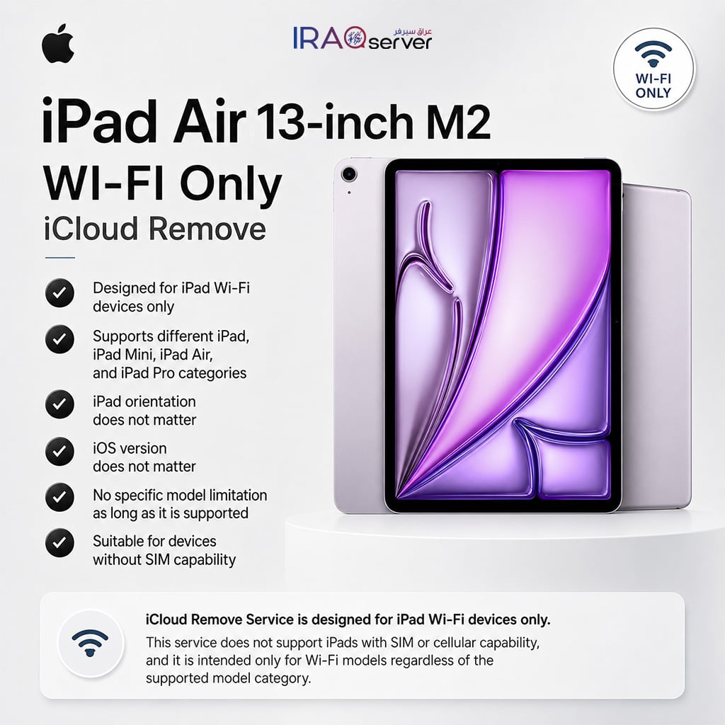 iPad Air 13-inch M2 WI-FI Only - iCloud Remove