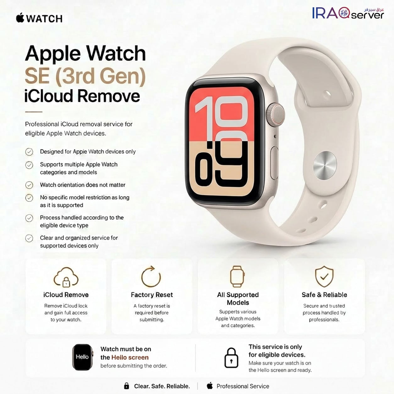 Apple Watch SE 3rd Gen GPS Only - iCloud Remove