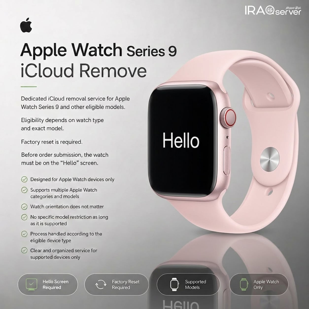 Apple Watch S9 GPS Only - iCloud Remove