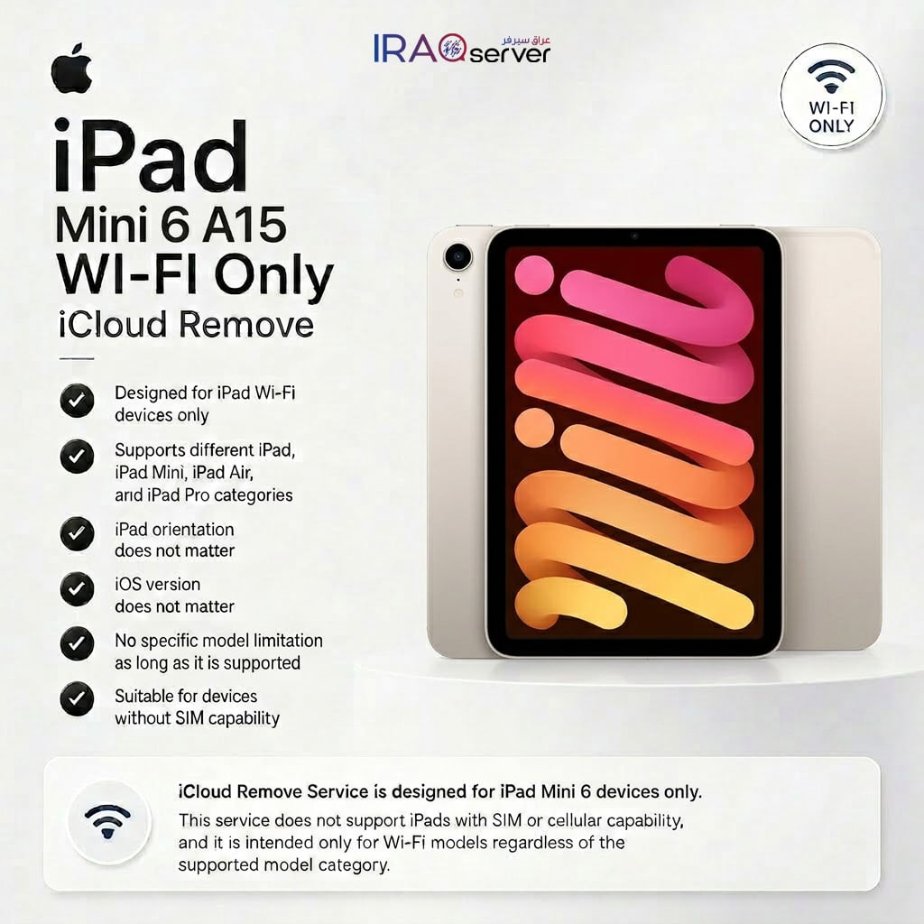 iPad Mini 6 A15 WI-FI Only - iCloud Remove