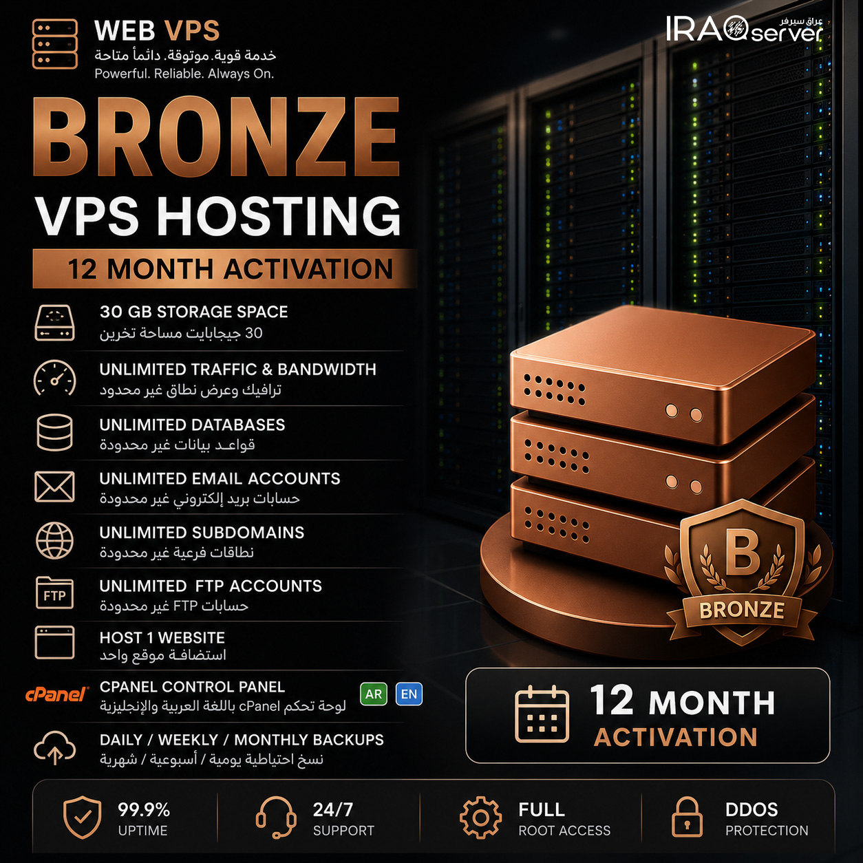 Bronze VPS Hosting - 12 Month Activation