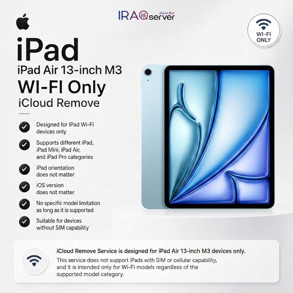 iPad Air 13-inch M3 WI-FI Only - iCloud Remove