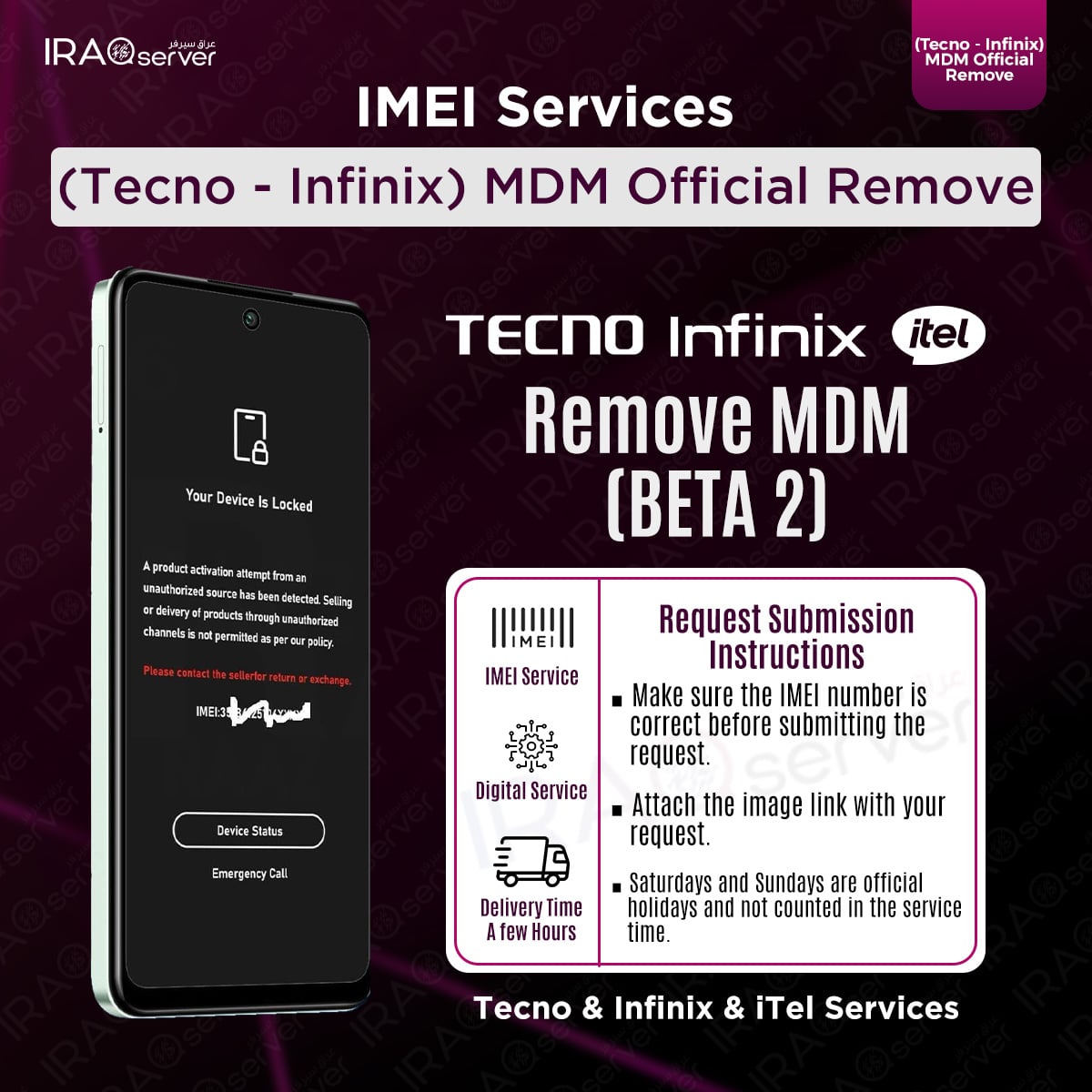 (Tecno - Infinix - iTel) Remove MDM (BETA 2)