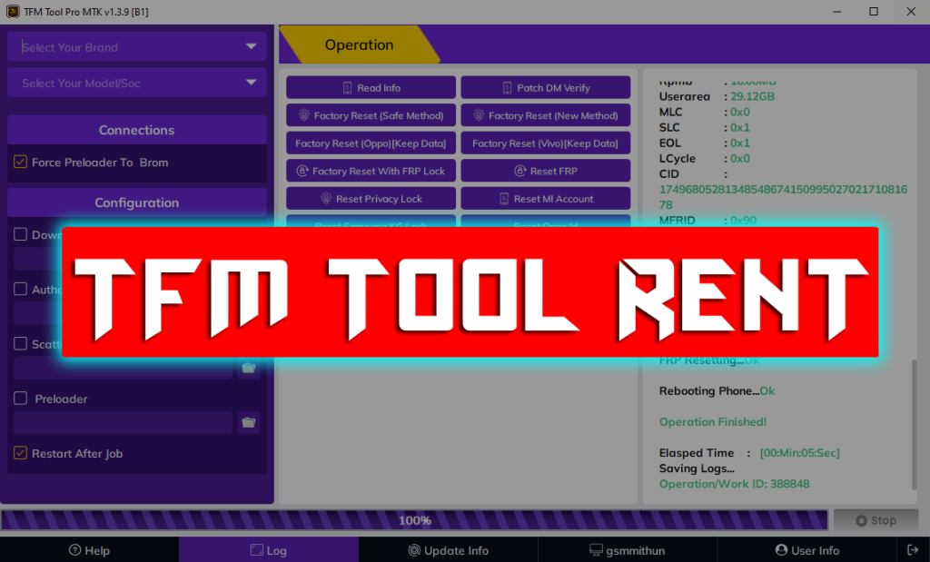 TFM Tool Rent [6 hours] ✅