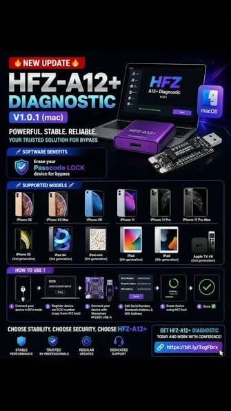 HFZ(A12+A13 )Diagnostic (Erase Passcode-Edit SN -BT-WiFi)