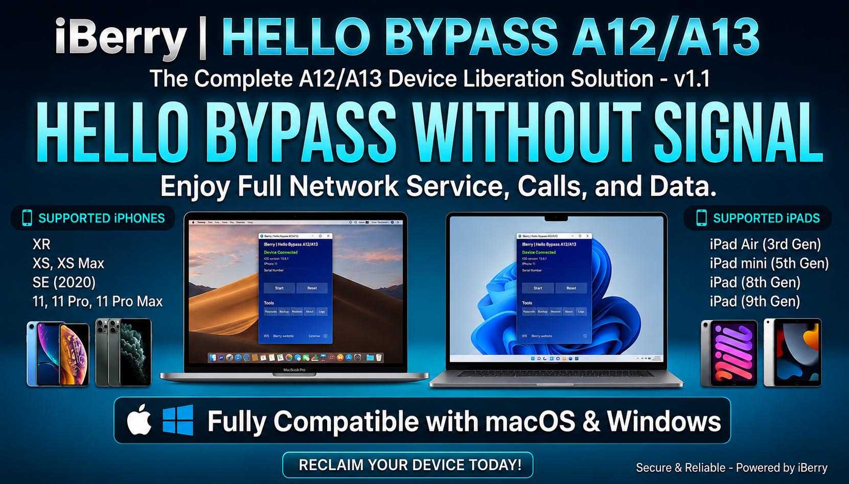 iBerry - iPhone 11 Hello Bypass Without Signal