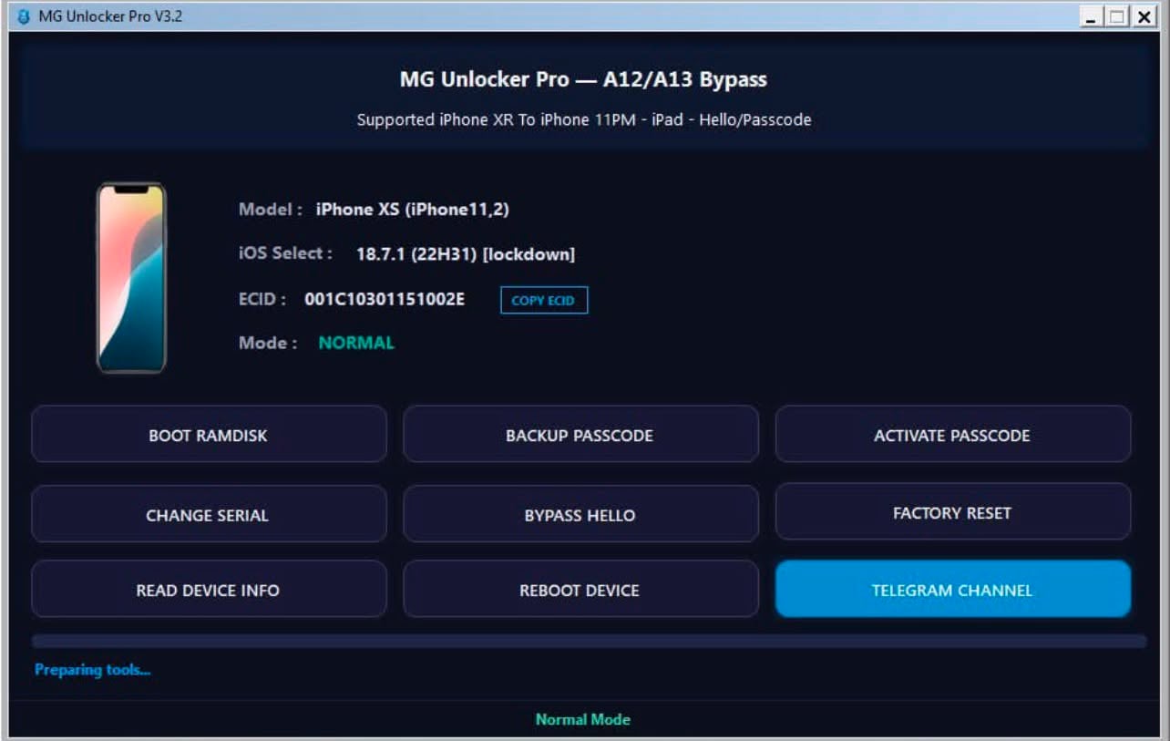 MG Unlocker Pro - A12-A13 Hello Bypass without Network