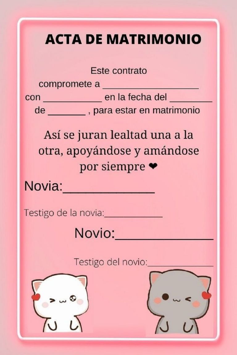 Acta de Matrimonio Oficial de 8am a 11pm