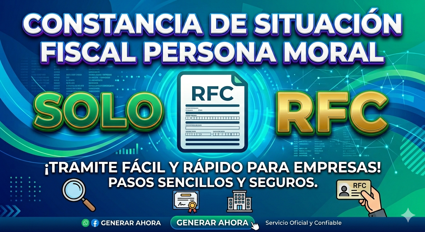 CONSTANCIA DE SITUACION FISCAL SOLO CON RFC (PERSONAL MORAL)