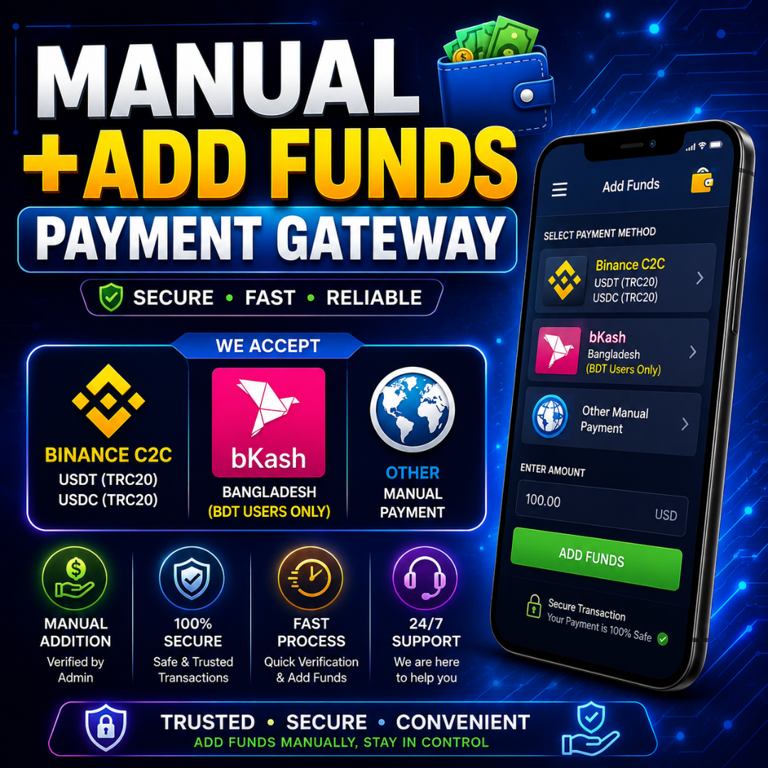 Bkash-Nagad-Bank Account [1-15 Minutes Add Manual]