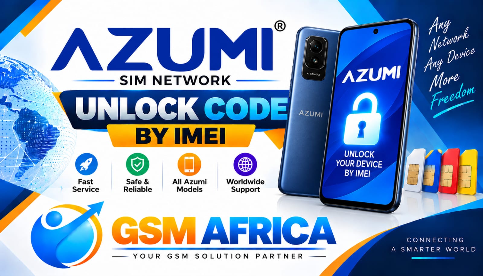 AZUMI SIM NETWORK UNLOCK CODE BY IMEI