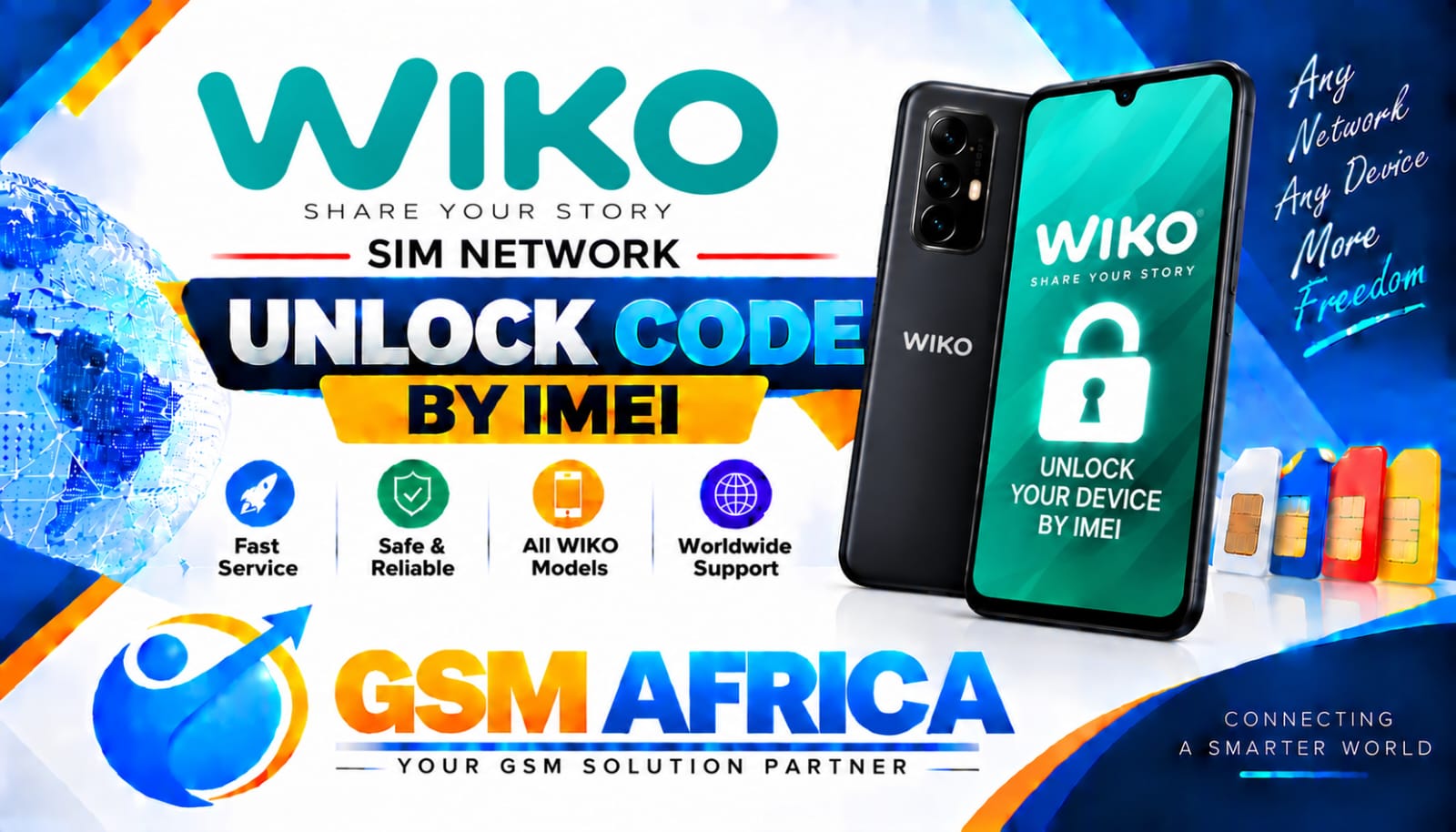 WIKO SIM NETWORK UNLOCK CODE BY IMEI