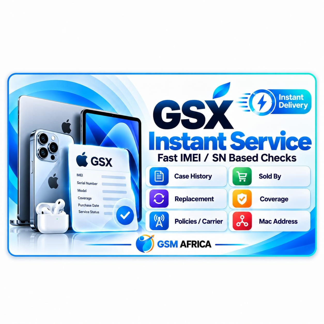 GSX FULL + SOLD BY + CARRIER + REPLACEMENT + CASE HISTORY + REPAIR + MAC