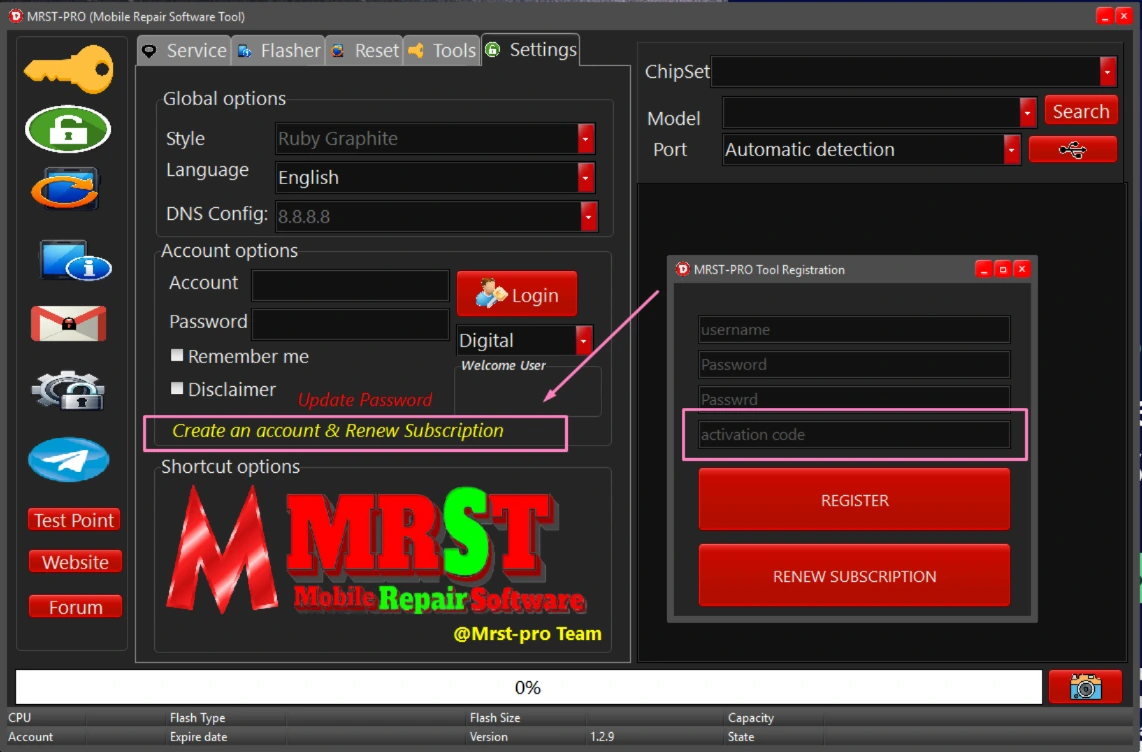 MRST PRO Mobile Repair Software Screenshot