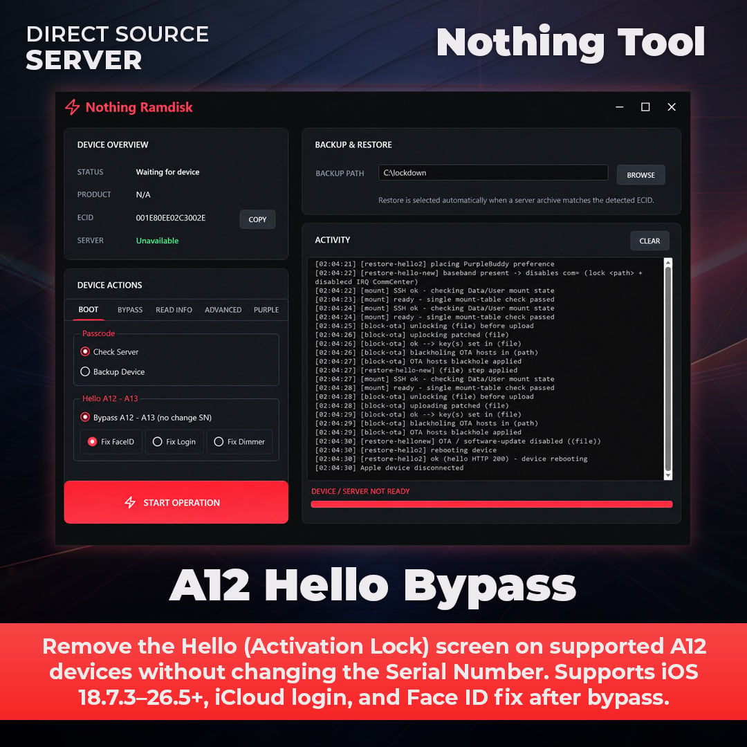 A12 Nothing Tool Bypass Hello [ XR XS XsMax 3rd 5th 8th ] No refund ...