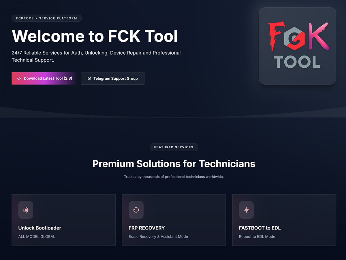 FCK Tool Xiaomi supported operations