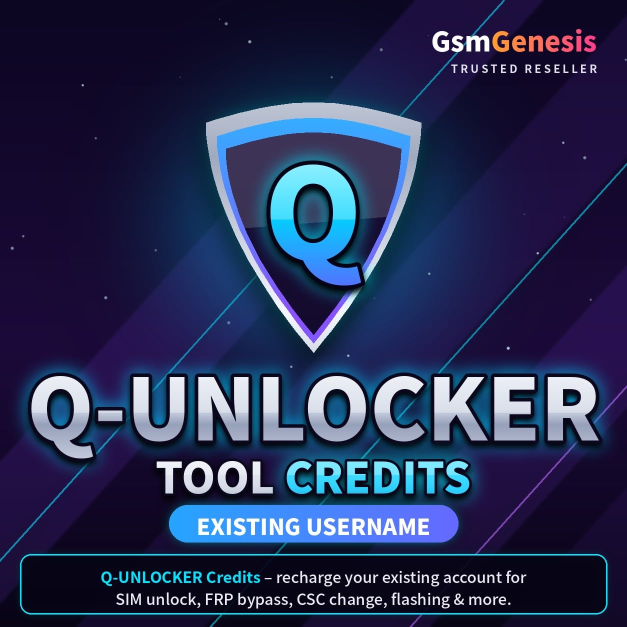 Q-UNLOCKER Tool Credits – Existing Username